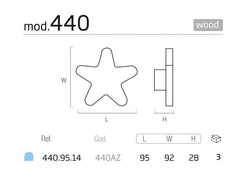 ST 440AZ csillag alakú gyermekfogantyú 3db-os csomagban