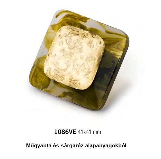 Műgyanta és sárgaréz 1086VE 41x41mm